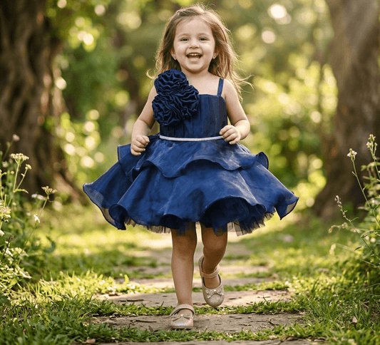 blue party frock for girls-M250016