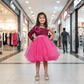 Magenta party frock for girls-M250031