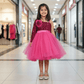 Magenta party frock for girls-M250031