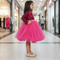 Magenta party frock for girls-M250031