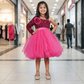 Magenta party frock for girls-M250031