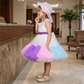 white party frock for girls-M250032