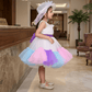 white party frock for girls-M250032