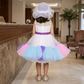 white party frock for girls-M250032
