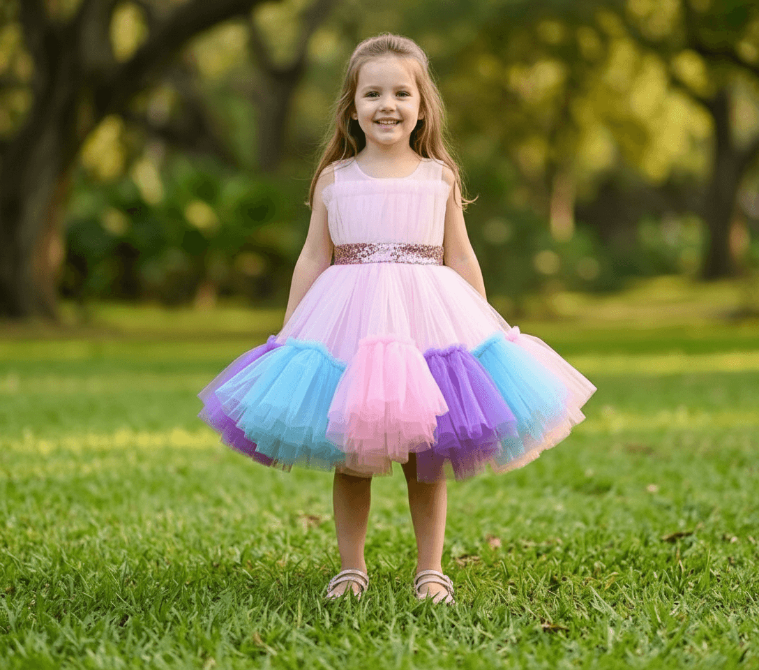 SALE Pink party frock for girls-M250033