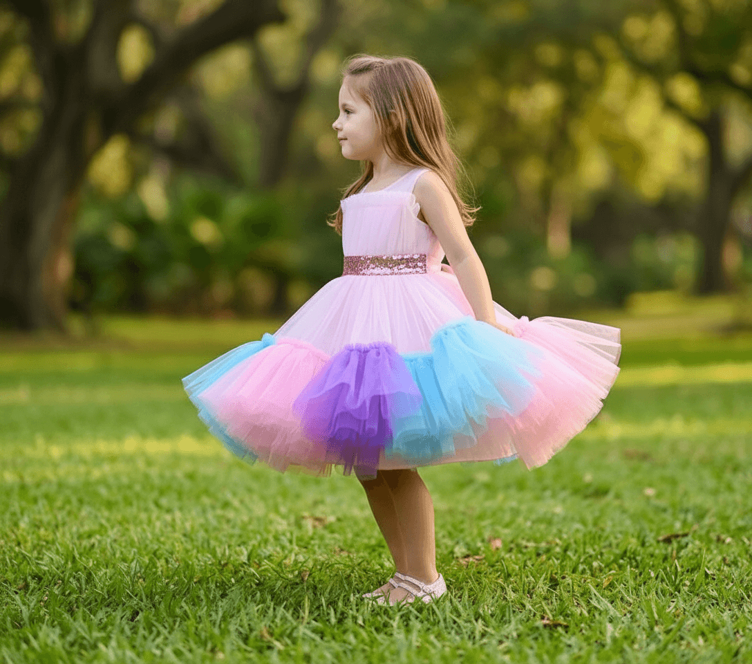 SALE Pink party frock for girls-M250033