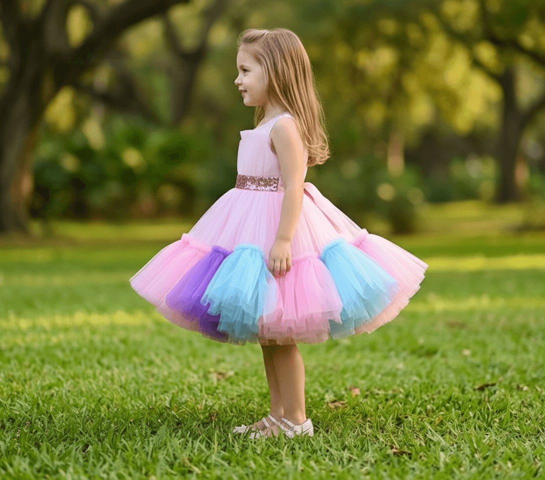 SALE Pink party frock for girls-M250033