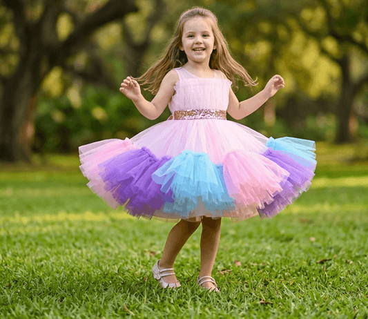 pink party frock for girls-M250033
