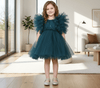 Green party frock for girls-M250035