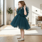 Green party frock for girls-M250035