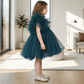 Green party frock for girls-M250035