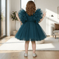Green party frock for girls-M250035