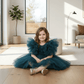Green party frock for girls-M250035