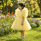 Yellow party frock for girls-M250036