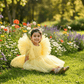 Yellow party frock for girls-M250036