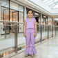 Purple  plazzo top Set Sleeveless For Girls-M250087