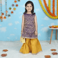 blue silk blended sharara set-M250329