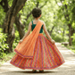 Girls orange Party Dress  M250310