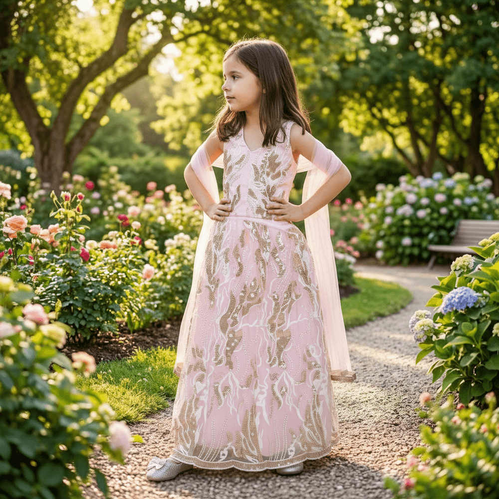 Girls pink lehanga  M250314