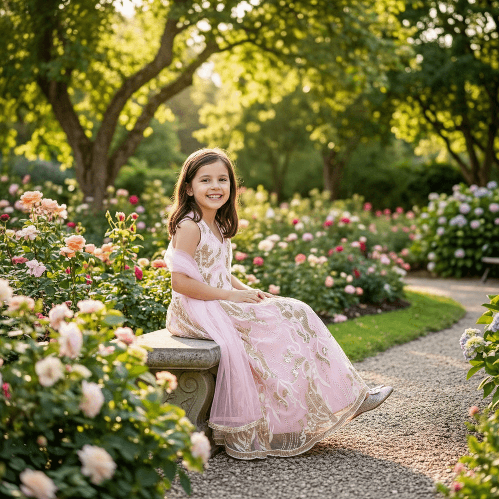 Girls pink lehanga  M250314