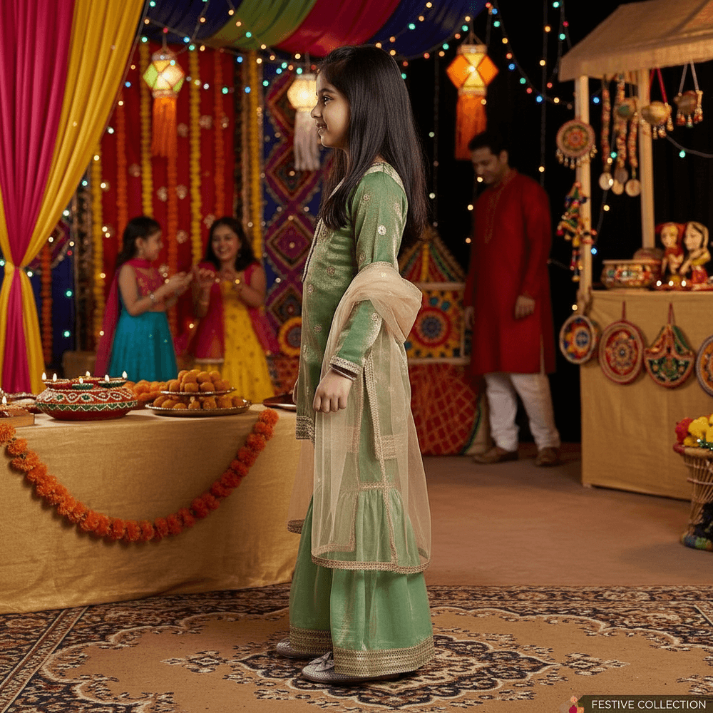 Green jimmy chu sharara set-M250321