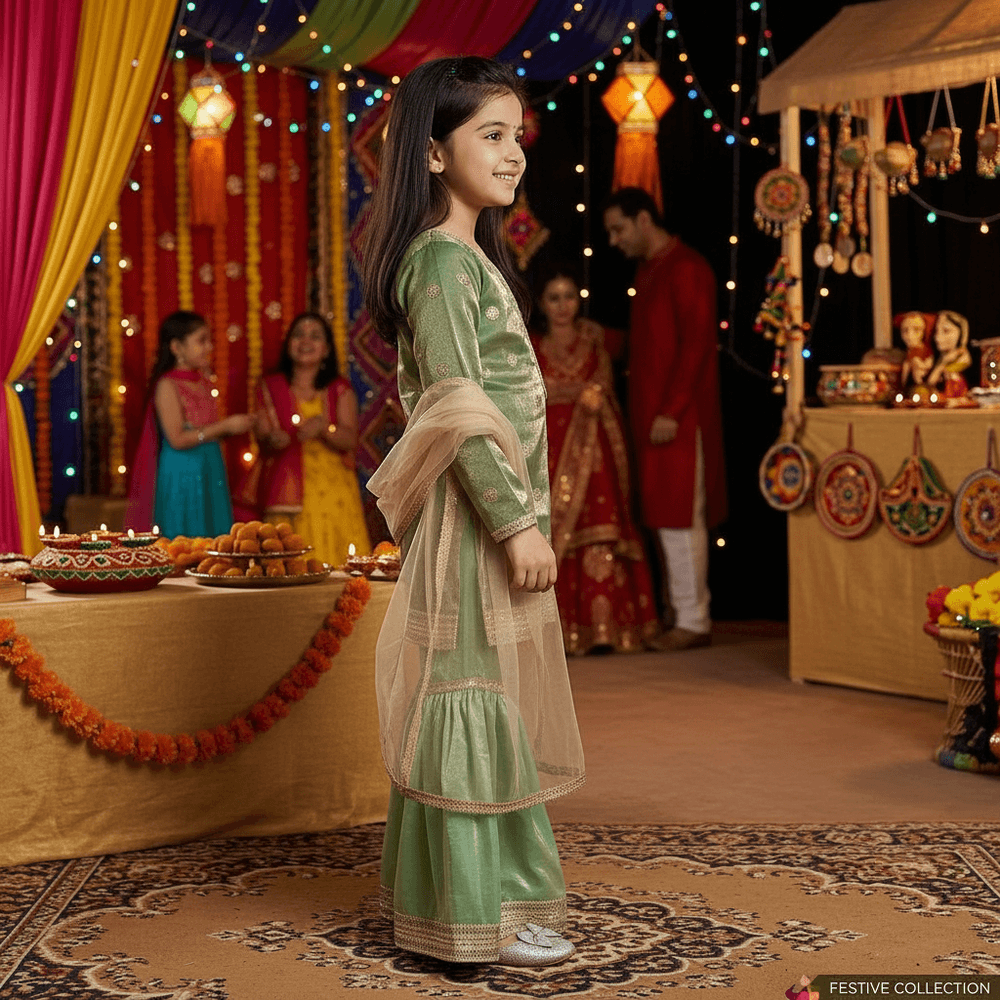 Green jimmy chu sharara set-M250321