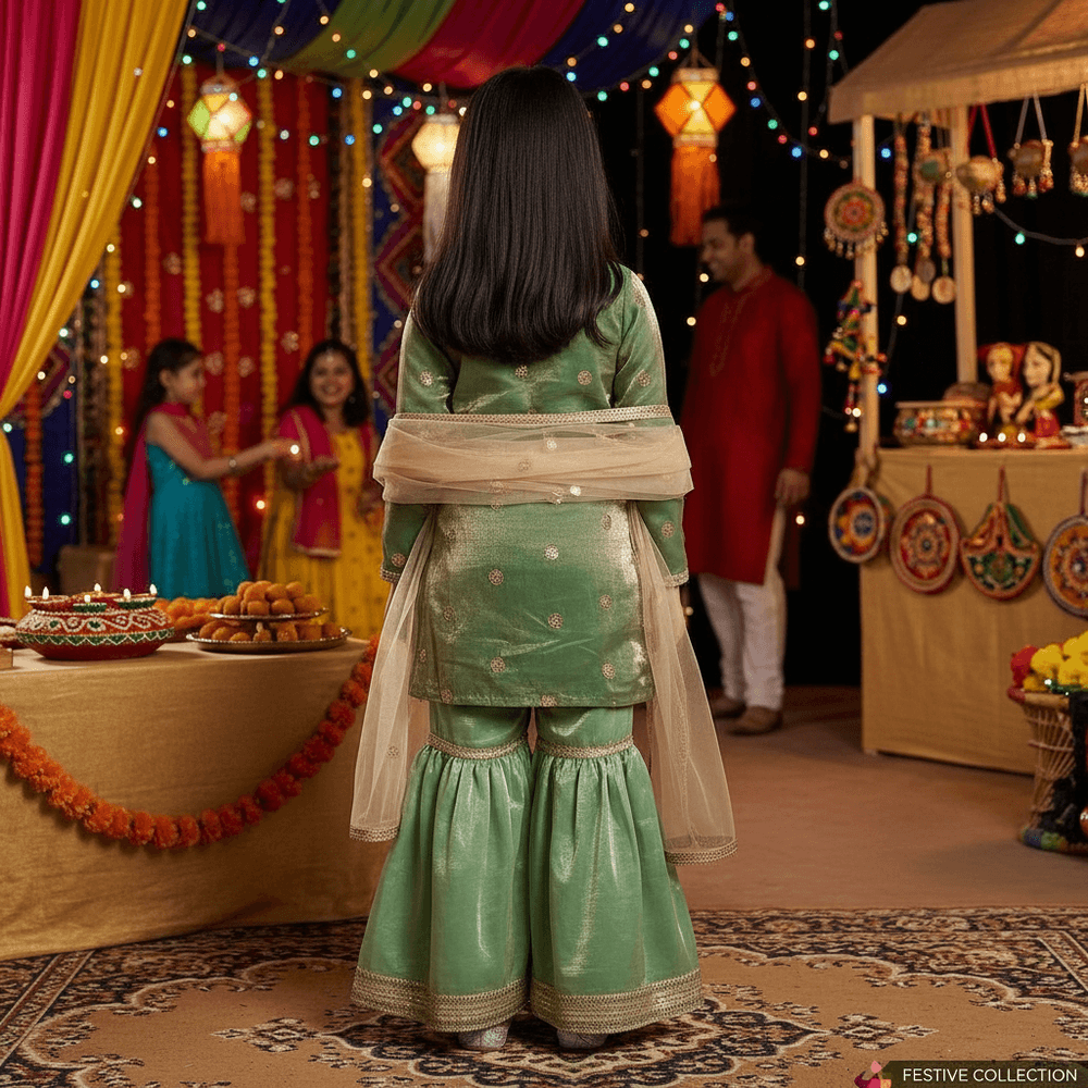 Green jimmy chu sharara set-M250321