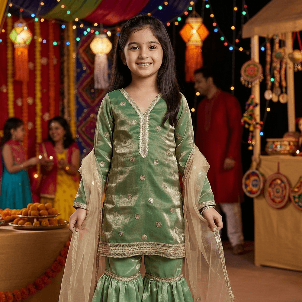 Green jimmy chu sharara set-M250321