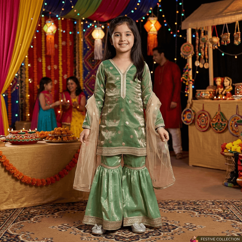 Green jimmy chu sharara set-M250321