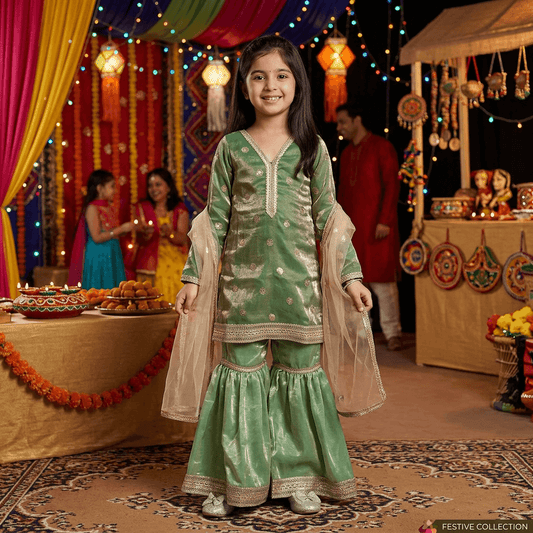 Green jimmy chu sharara set-M250321