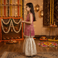 Magenta silk blended sharara set-M250328