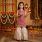 Magenta silk blended sharara set-M250328