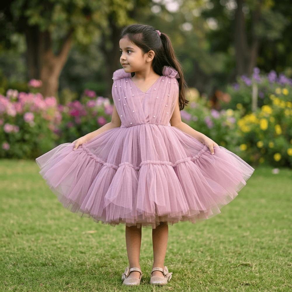 SALE Childrens Party Dresses purple frock m250112