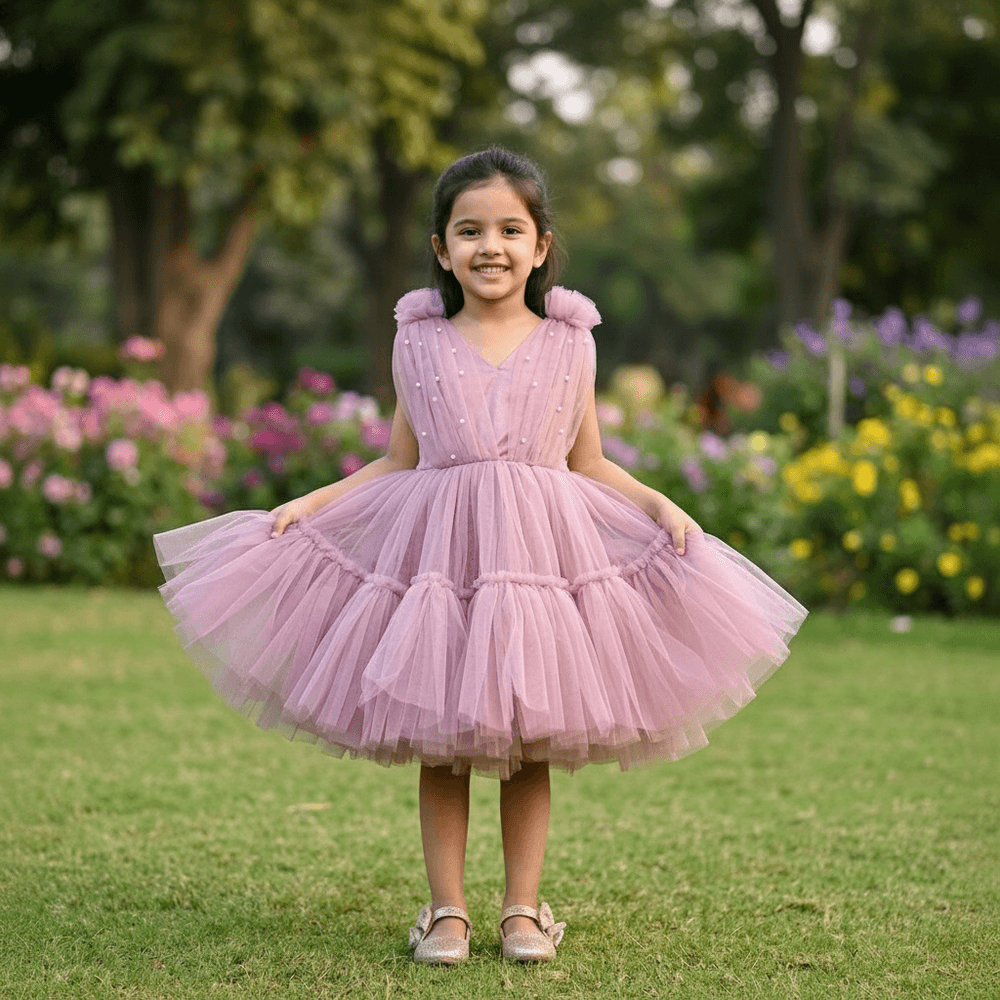 SALE Childrens Party Dresses purple frock m250112