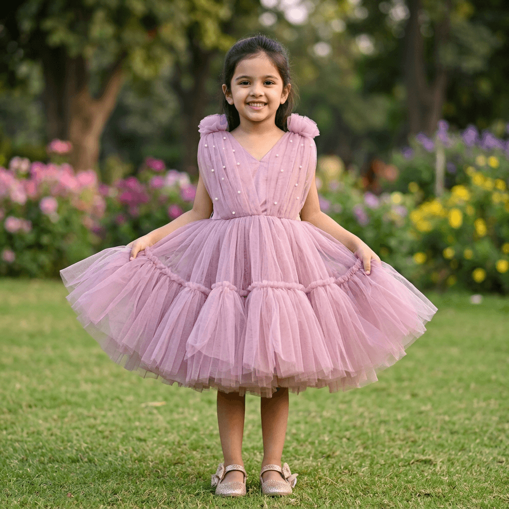 SALE Childrens Party Dresses purple frock m250112