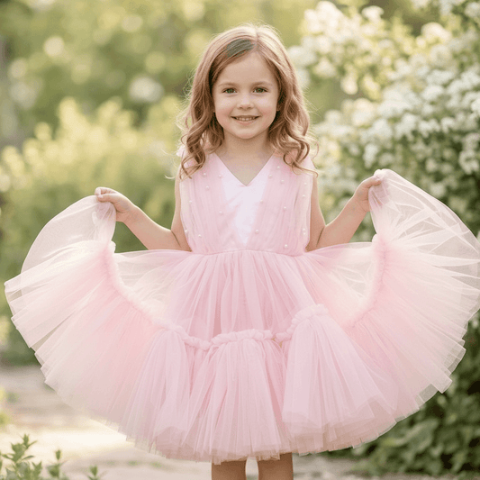 Childrens Party Dresses pink frock m250110