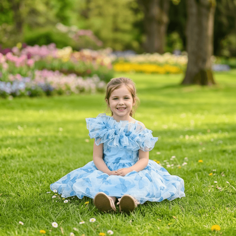 SALE Blueparty frock for girls-M250119