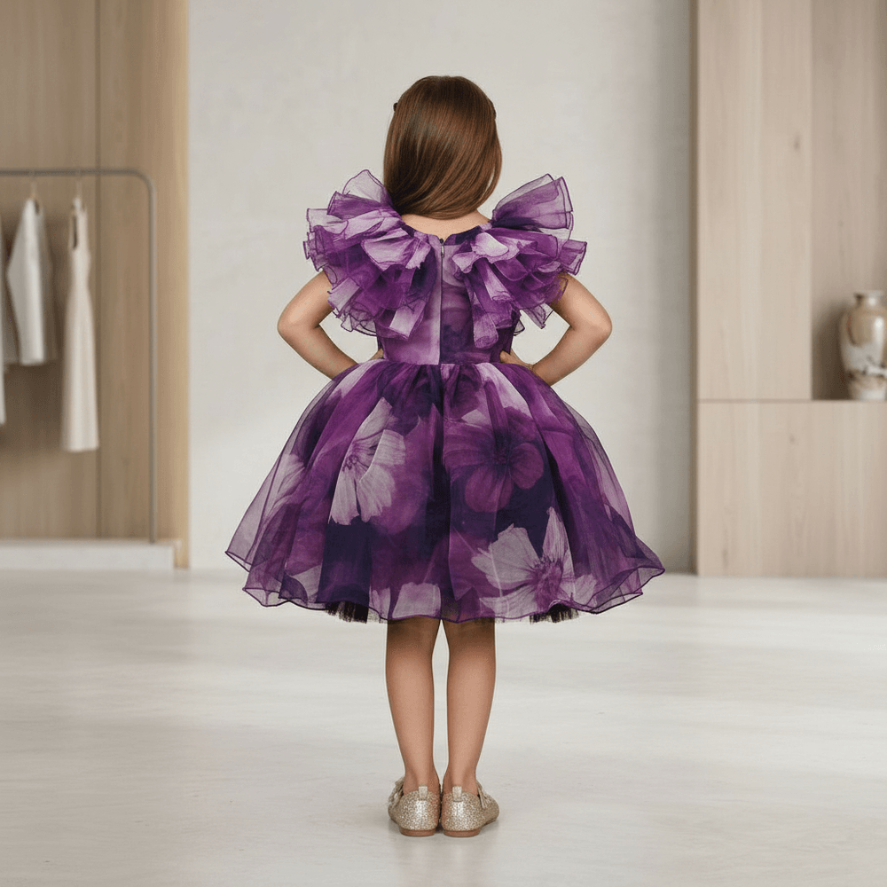 purple party frock for girls-M250120
