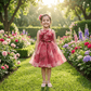 maroon party frock for girls-M250121