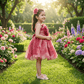 maroon party frock for girls-M250121