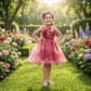 maroon party frock for girls-M250121