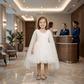 white party frock for girls-M250118