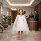 white party frock for girls-M250118