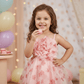 pink party frock for girls-M250122