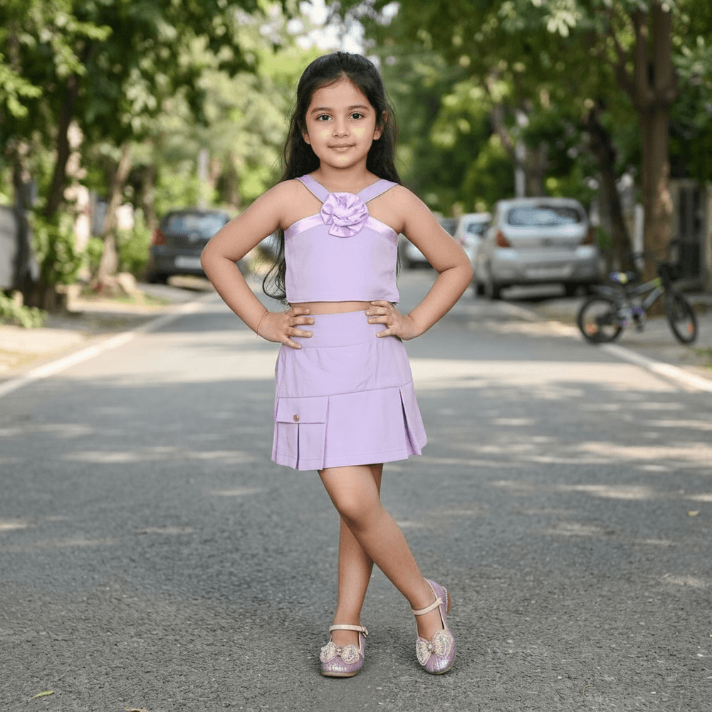 purple skirt & top for girls-M250128