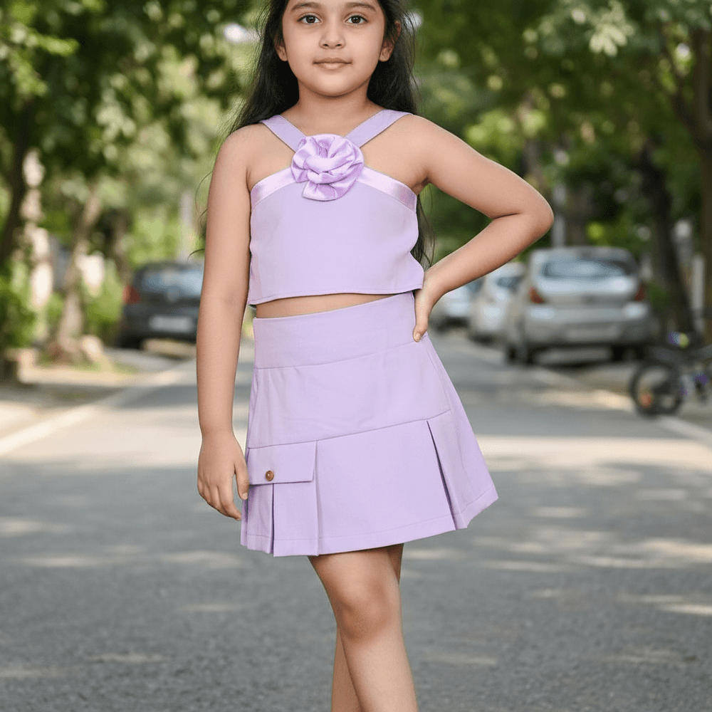 purple skirt & top for girls-M250128