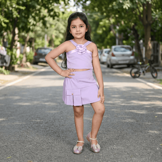 purple skirt & top for girls-M250128