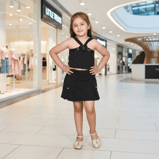 black skirt & top for girls-M250129