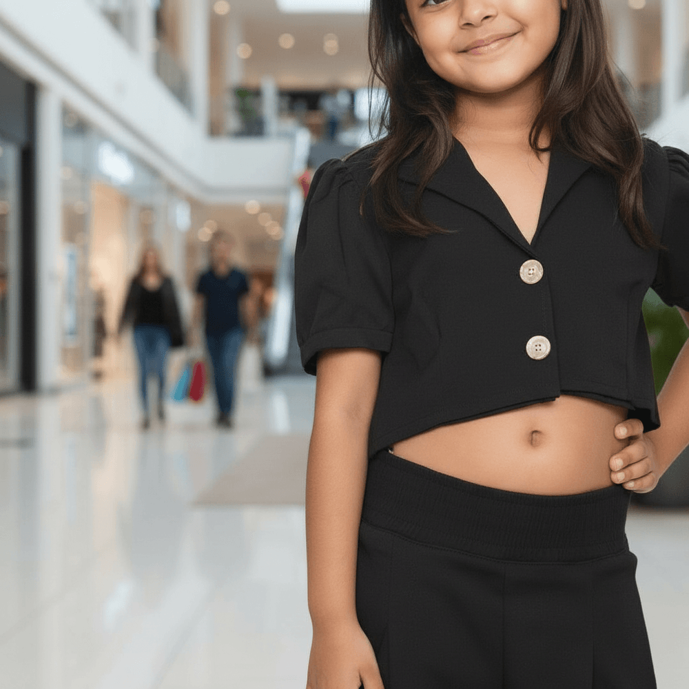 Black cord-set for girls-M250131