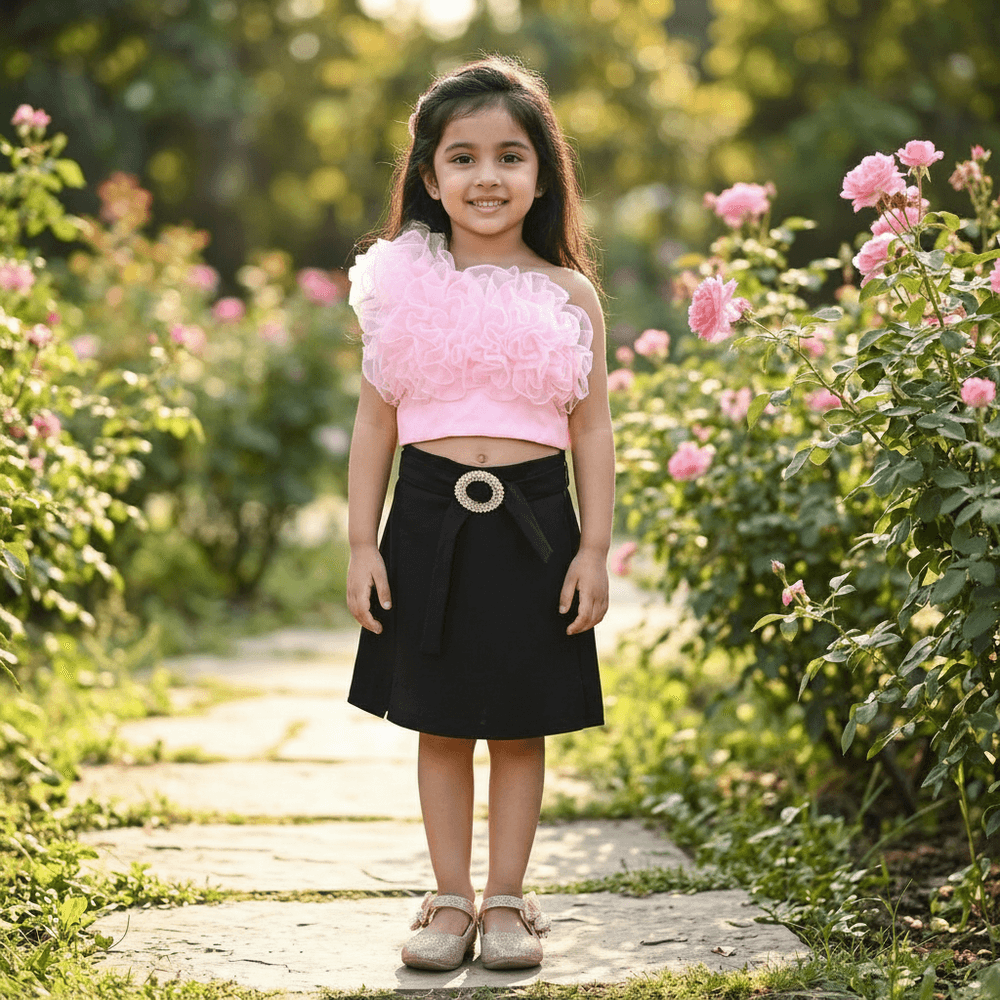 pink skirt & top for girls-M250133